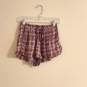 Brandy Melville Pink Floral Flowy Shorts